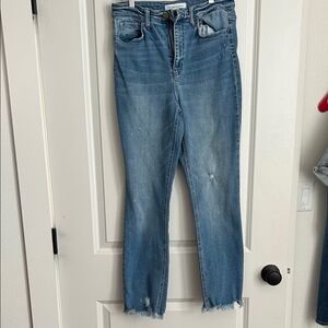 Flying Monkey Distressed Blue Ankle Jeans
